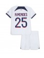 Paris Saint-Germain Nuno Mendes #25 Venkovní dres pro děti 2023-24 Krátký Rukáv (+ trenýrky)